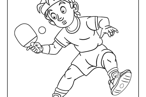 Table Tennis Coloring Page