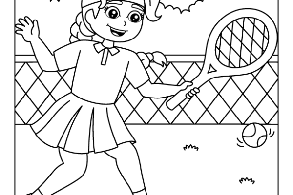 Tennis Coloring Page