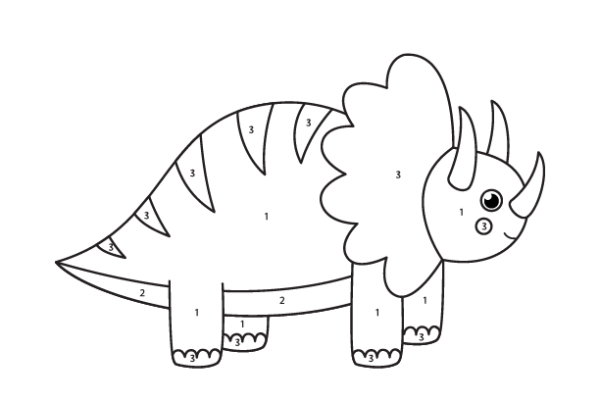 Triceratops Color by Number