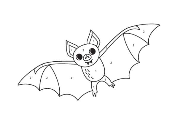 Vampire Bat Color by Number